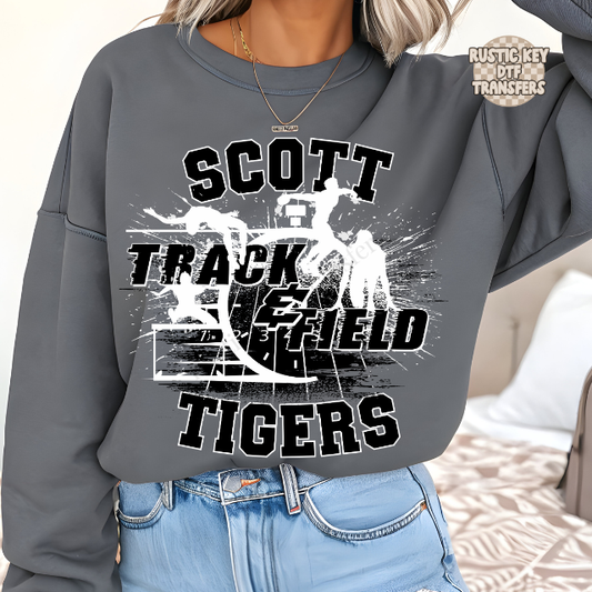Scott Tigers Track & Field DTF Transfer, Ready to Press