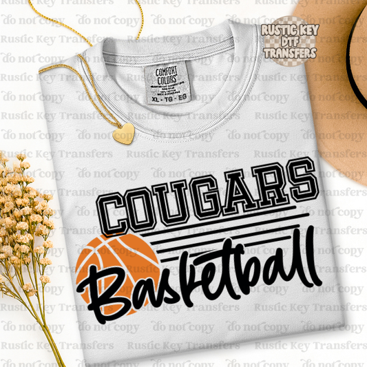 Cougars Basketball DTF Transfer, Ready to Press