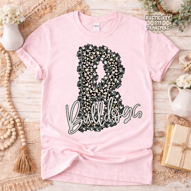 Bulldogs Gingham & Ruffles  DTF Transfer, Ready to Press