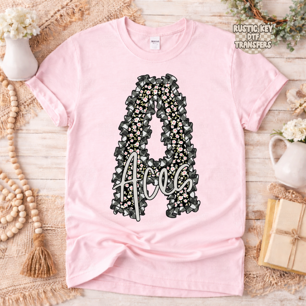 Aces Gingham & Ruffles  DTF Transfer, Ready to Press