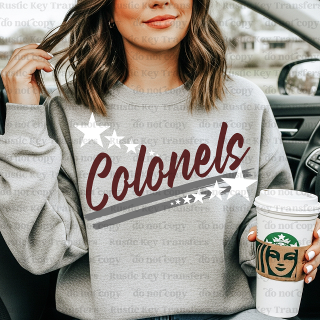 Colonels Spirit stars mascot DTF Transfer, Ready to Press