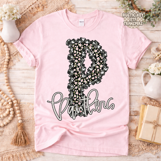 Panthers Gingham & Ruffles  DTF Transfer, Ready to Press