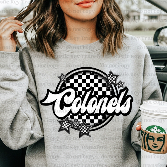 Colonels Checkered DTF Transfer, Ready to Press