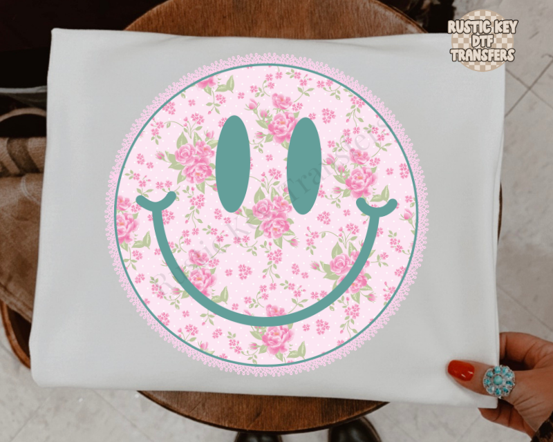 Smiley DTF Transfer, Ready to Press