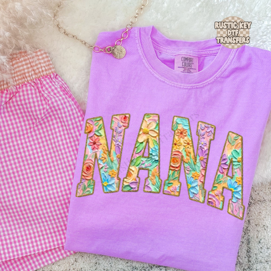Nana painted DTF Transfer, Ready to Press