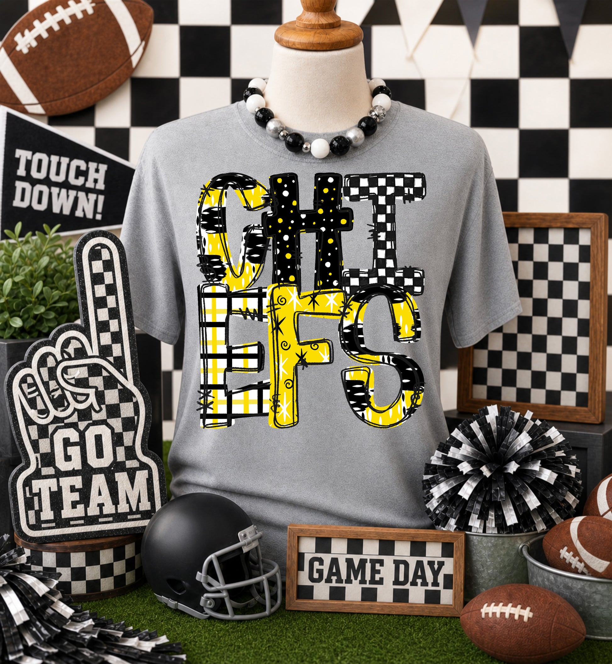 Game day yellow mascots DTF Transfer, Ready to Press Rustic Key Transfers