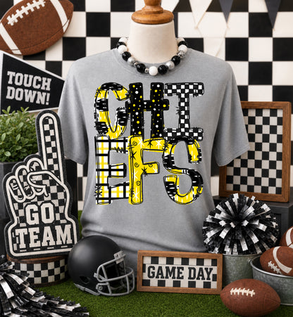 Game day yellow mascots DTF Transfer, Ready to Press Rustic Key Transfers