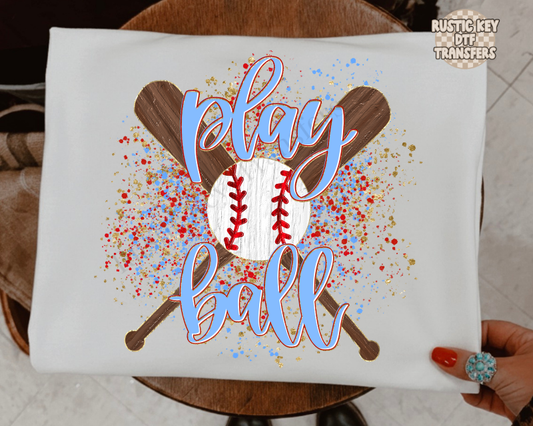 Play ball splatter Transfer, Ready to Press