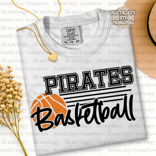 Pirates Basketball DTF Transfer, Ready to Press