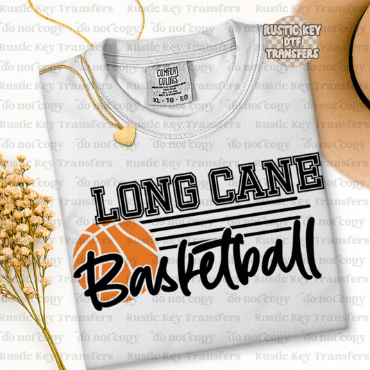 Long Cane Basketball DTF Transfer, Ready to Press