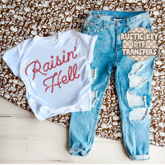 Raisin' Hell DTF TRANSFER