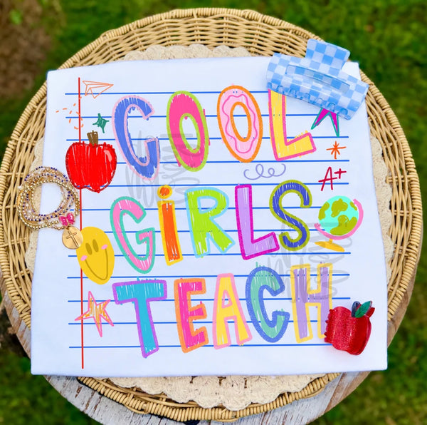 Cool girls teach DTF Transfer, Ready to Press Rustic Key Transfers