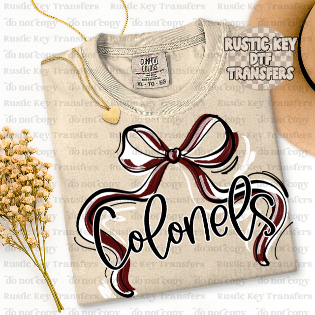 Colonels Mascot Bow DTF TRANSFER