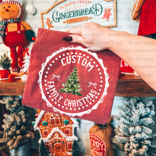 Custom Family Christmas (WHITE) DTF Transfer, Ready to Press