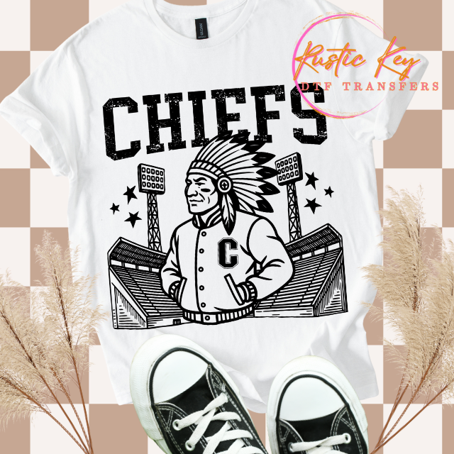 Chiefs Letterman mascot DTF TRANSFER