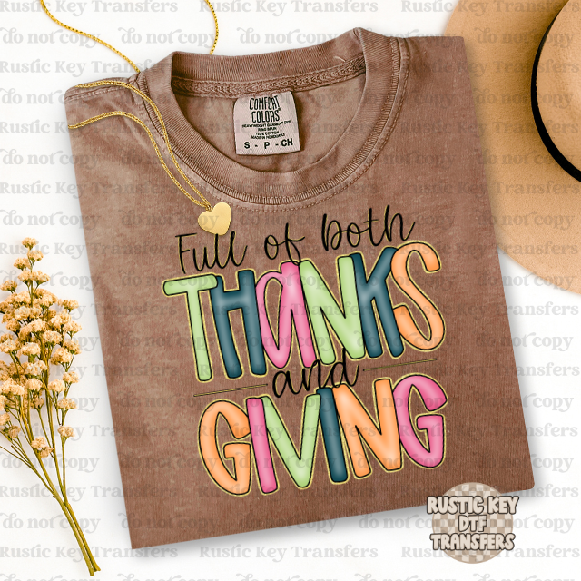 Full of both thanks and giving DTF Transfer, Ready to Press