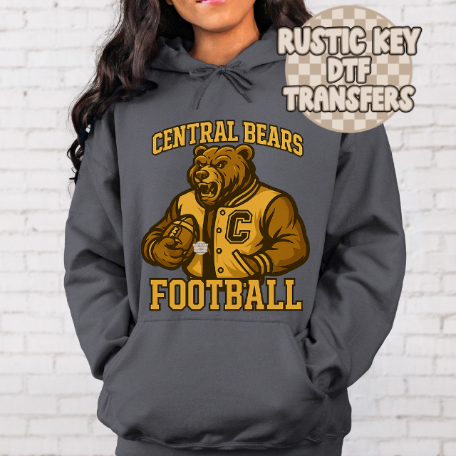 Central Bears Football Gildan Hoodie