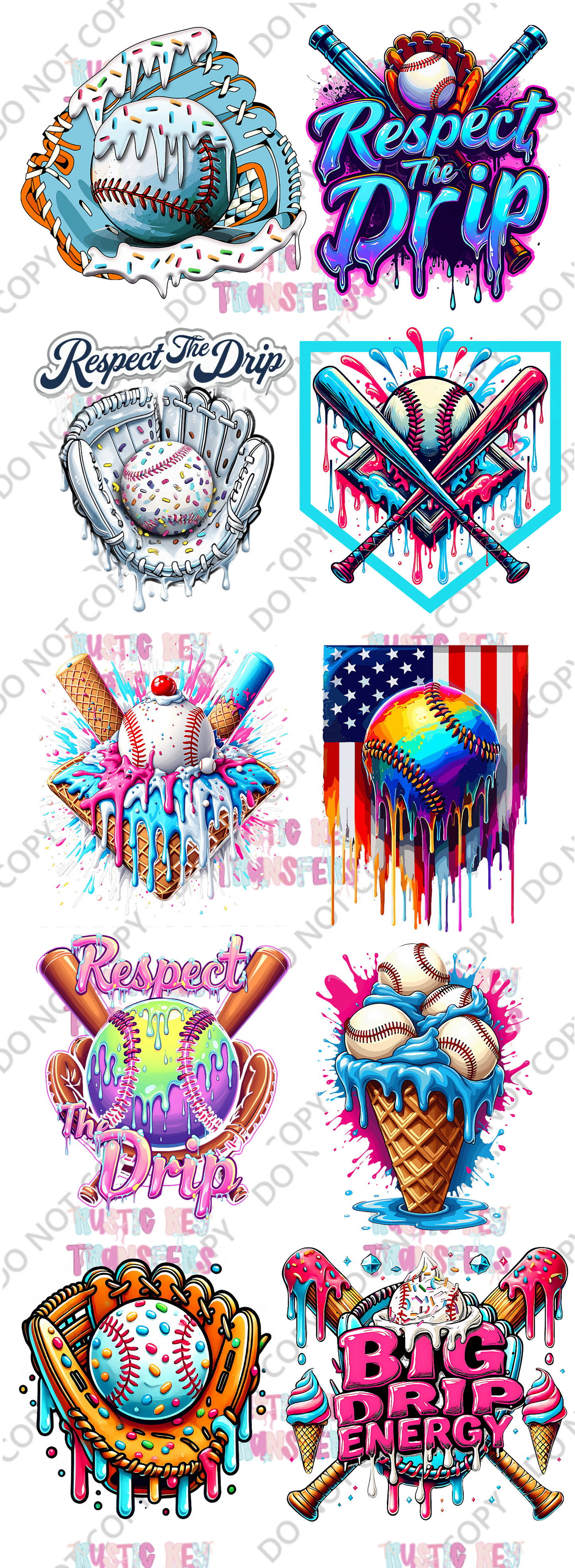 BASEBALL GANGSHEET 22 x 60