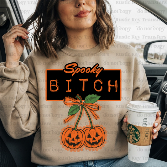 Spooky pumpkin cherries DTF Transfer, Ready to Press