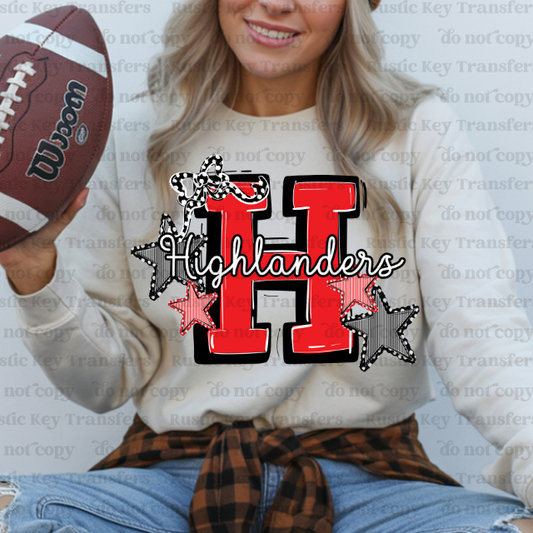 Highlanders mascot DTF Transfer, Ready to Press