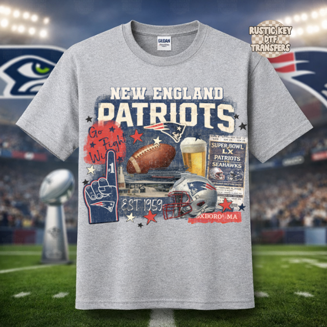 Superbowl DTF Transfer, Ready to Press