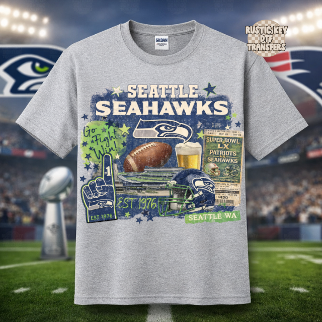 Superbowl DTF Transfer, Ready to Press