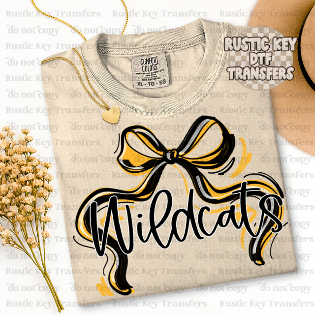 Wildcats Mascot Bow DTF TRANSFER