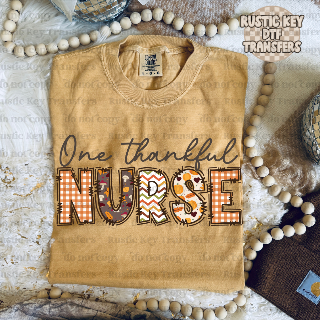 One thankful Nurse DTF Transfer, Ready to Press