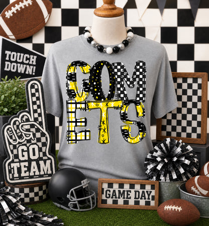 Game day yellow mascots DTF Transfer, Ready to Press Rustic Key Transfers