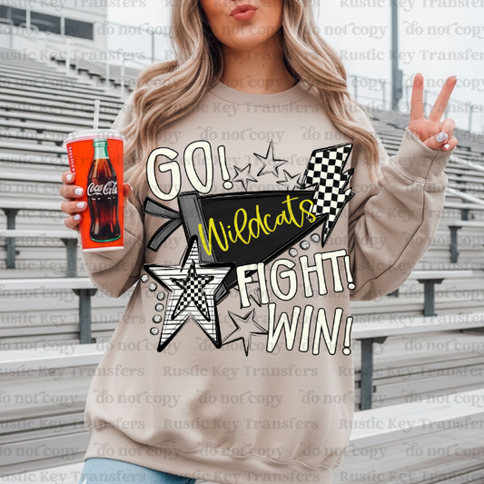 Wildcats mascot pennant DTF TRANSFER