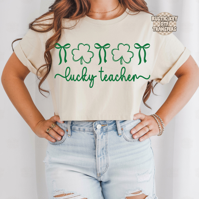 Lucky Teacher DTF Transfer, Ready to Press