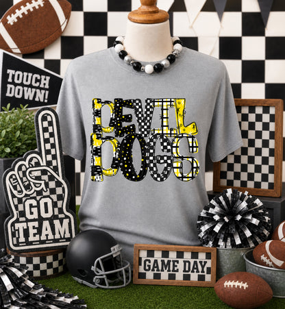 Game day yellow mascots DTF Transfer, Ready to Press Rustic Key Transfers