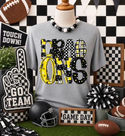 Game day yellow mascots DTF Transfer, Ready to Press Rustic Key Transfers
