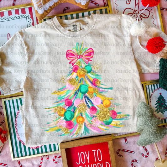 Brushed Christmas tree DTF Transfer, Ready to Press