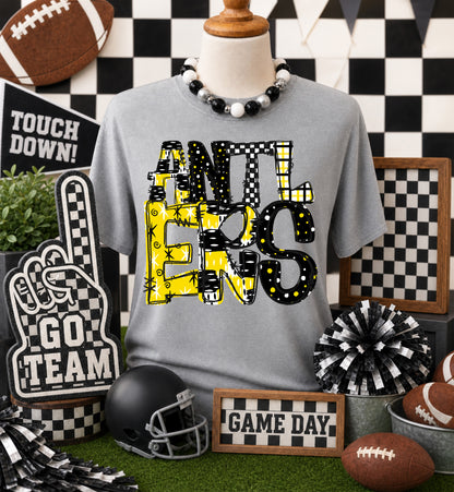 Game day yellow mascots DTF Transfer, Ready to Press Rustic Key Transfers