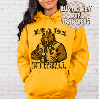 Central Bears Football Gildan Hoodie