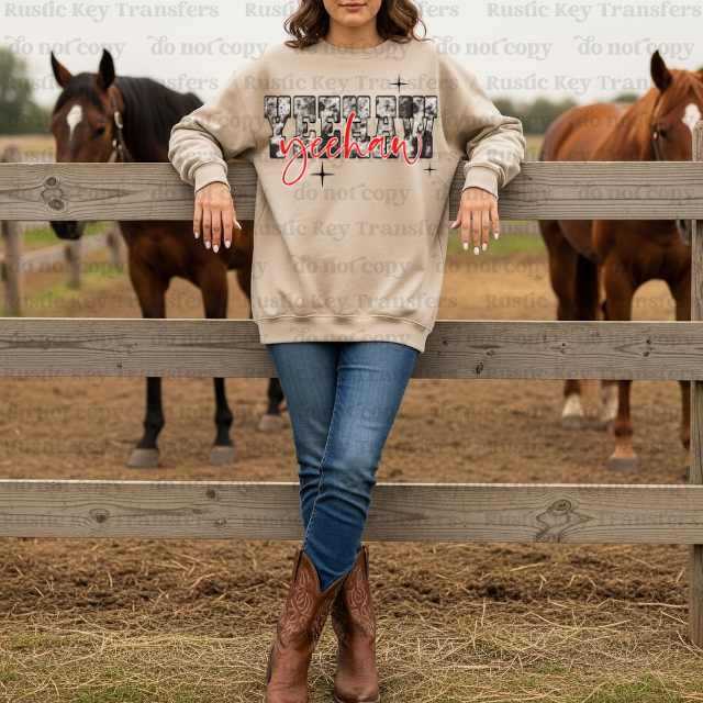 Yeehaw DTF Transfer, Ready to Press