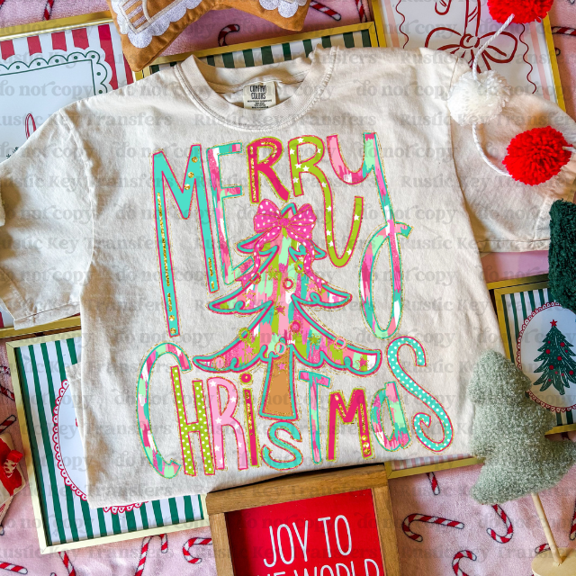 Merry Christmas DTF Transfer, Ready to Press