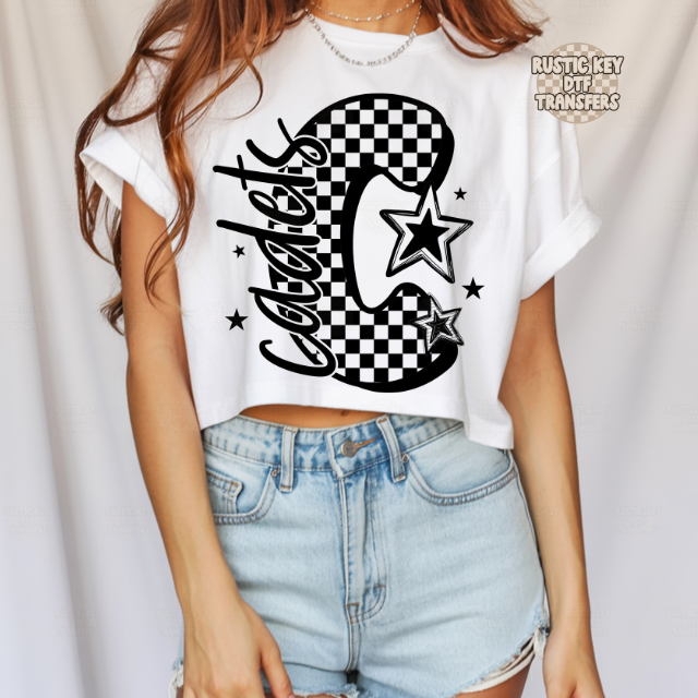 Cadets checkered DTF Transfer, Ready to Press