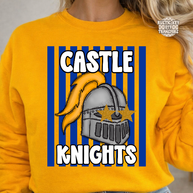 Castle knights stripes DTF Transfer, Ready to Press