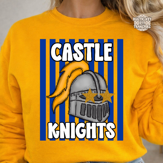 Castle knights stripes DTF Transfer, Ready to Press