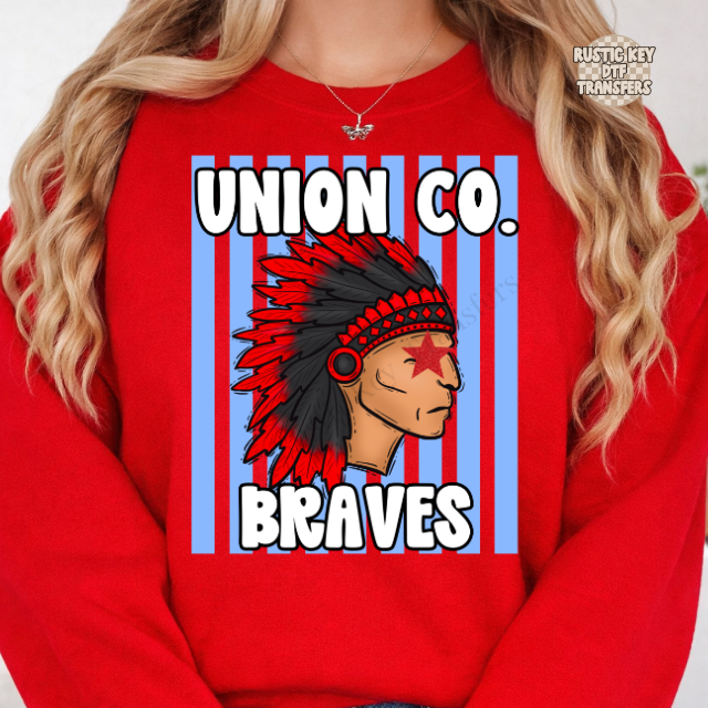 Union Co. Braves stripes DTF Transfer, Ready to Press