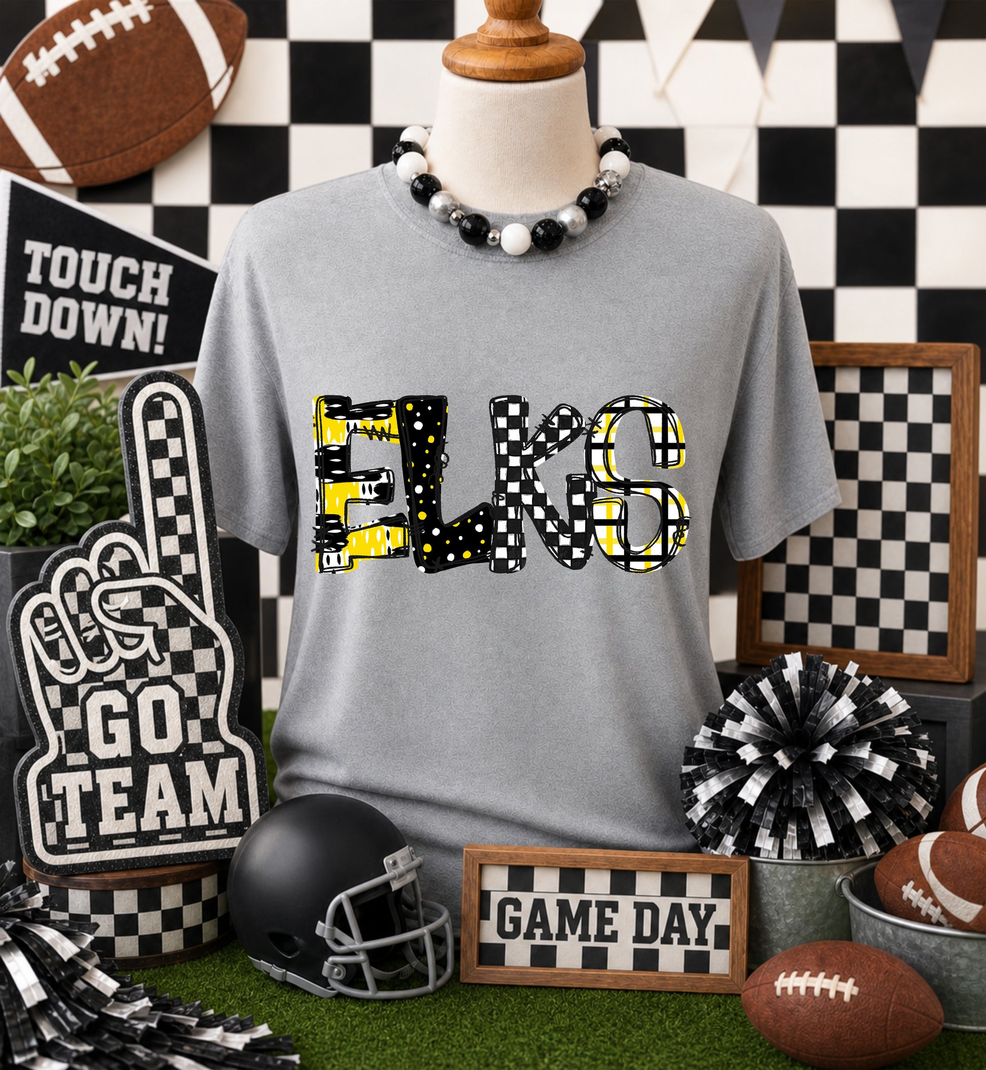 Game day yellow mascots DTF Transfer, Ready to Press Rustic Key Transfers