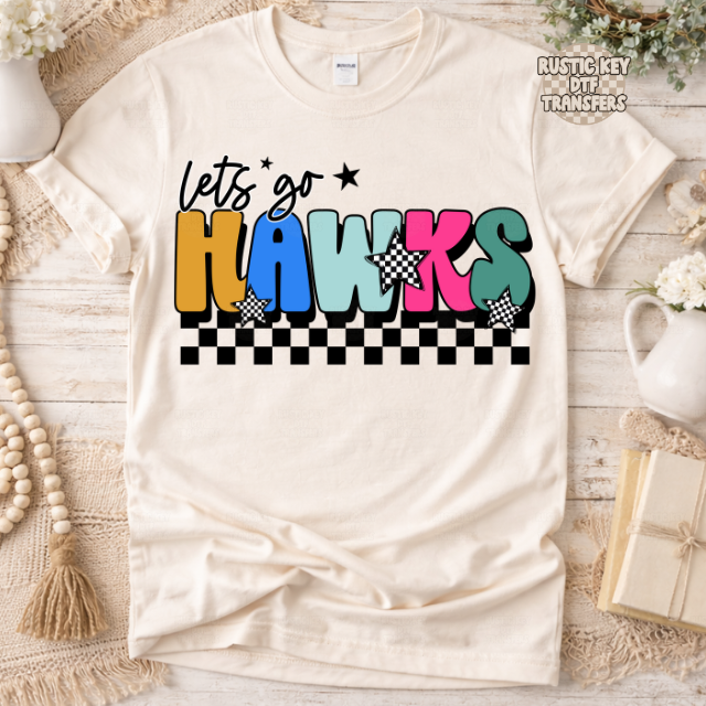 Let's go Hawks DTF Transfer, Ready to Press