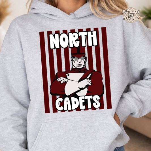 North Cadets stripes DTF Transfer, Ready to Press