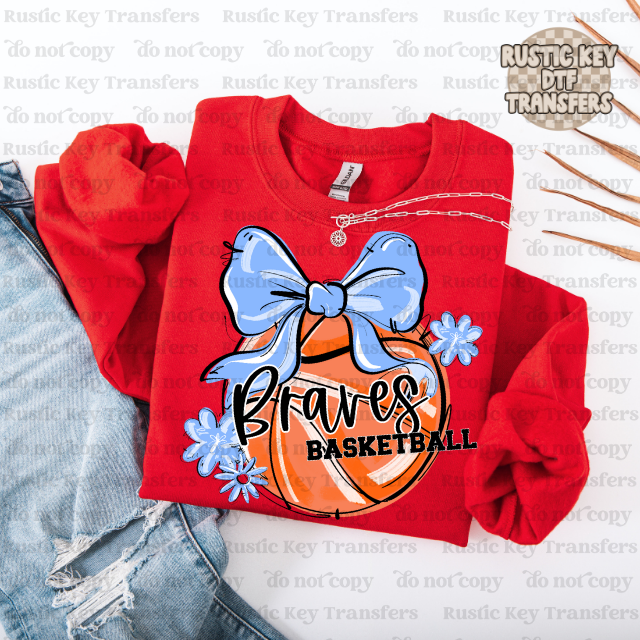 Braves Basketball bow DTF Transfer, Ready to Press