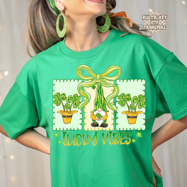 Lucky vibes DTF Transfer, Ready to Press