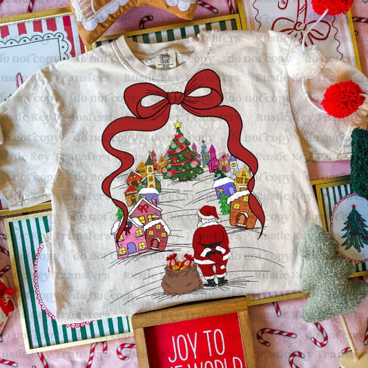 Santa Small town DTF Transfer, Ready to Press