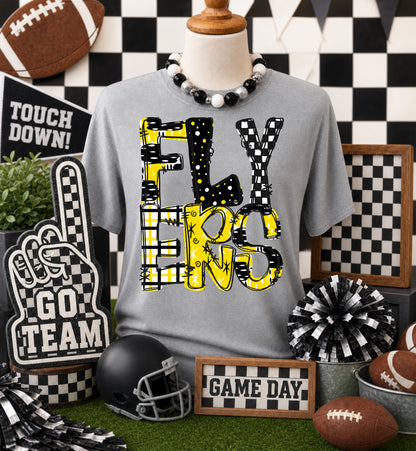 Game day yellow mascots DTF Transfer, Ready to Press Rustic Key Transfers