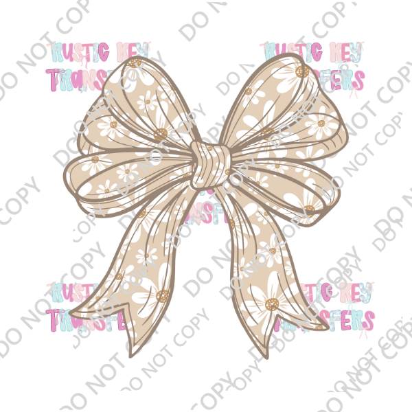 FlORAL TAN BOW DTF TRANSFER